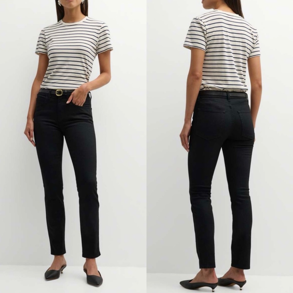 Nili Lotan Mid Rise Skinny Black Jeans 28 NWT Designer Slim Fit Classic Capsule